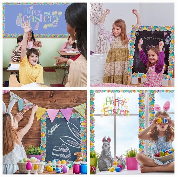 Easter Egg Bulletin Board Borders 65.6ft roll, Easter decorative paper trim - Picture 2 of 3